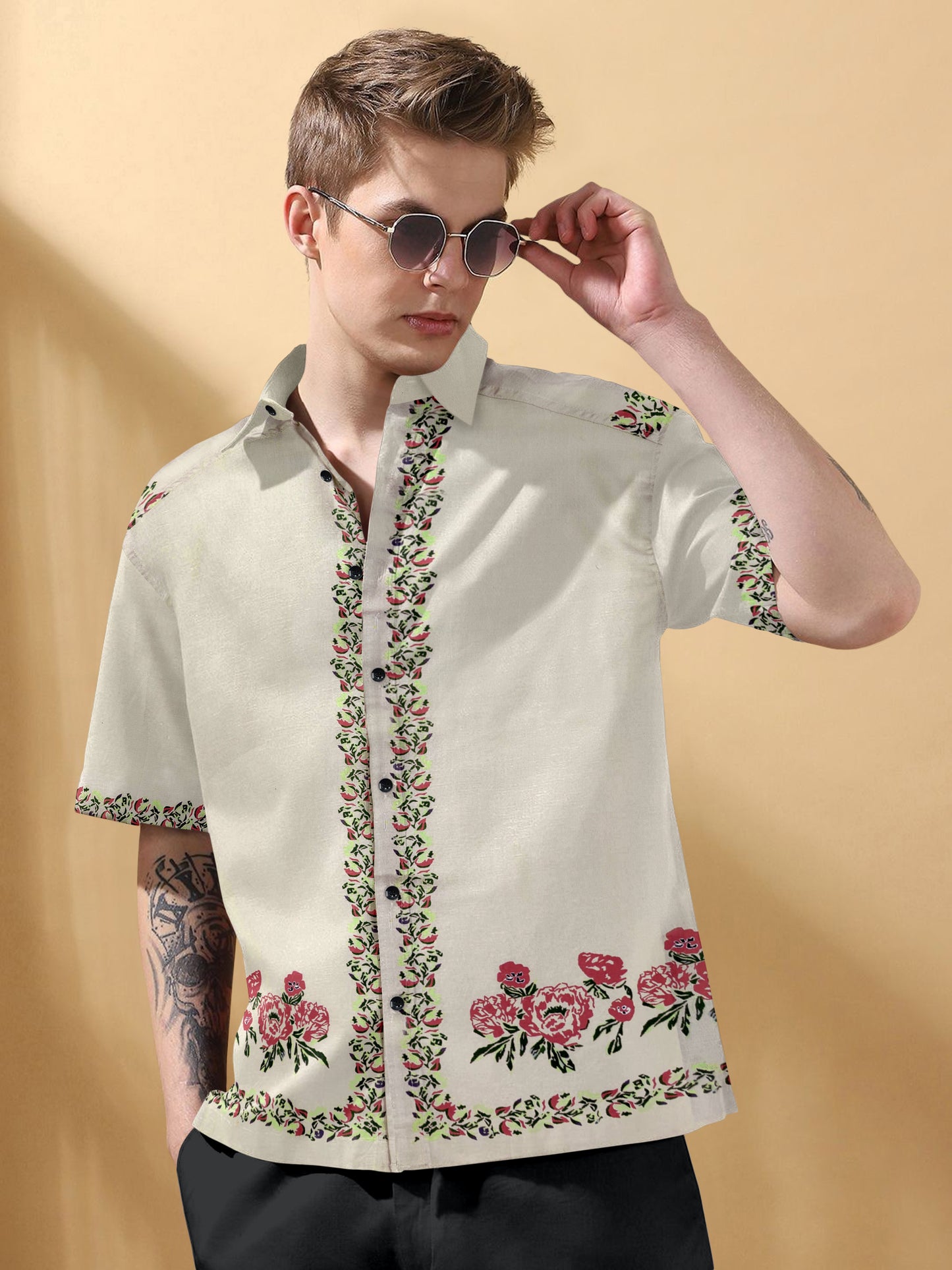 Floral print Beige Shirt