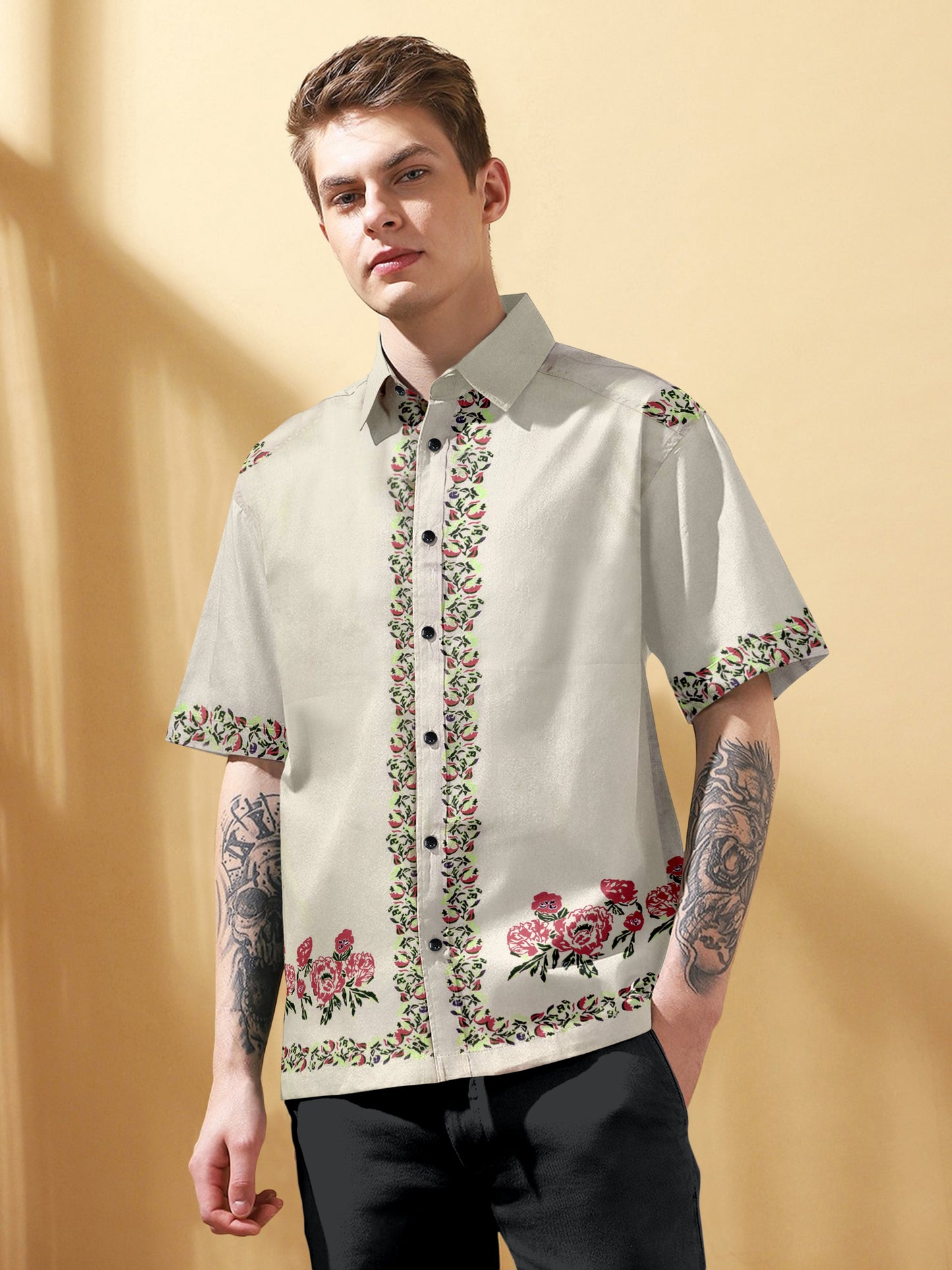 Floral print Beige Shirt