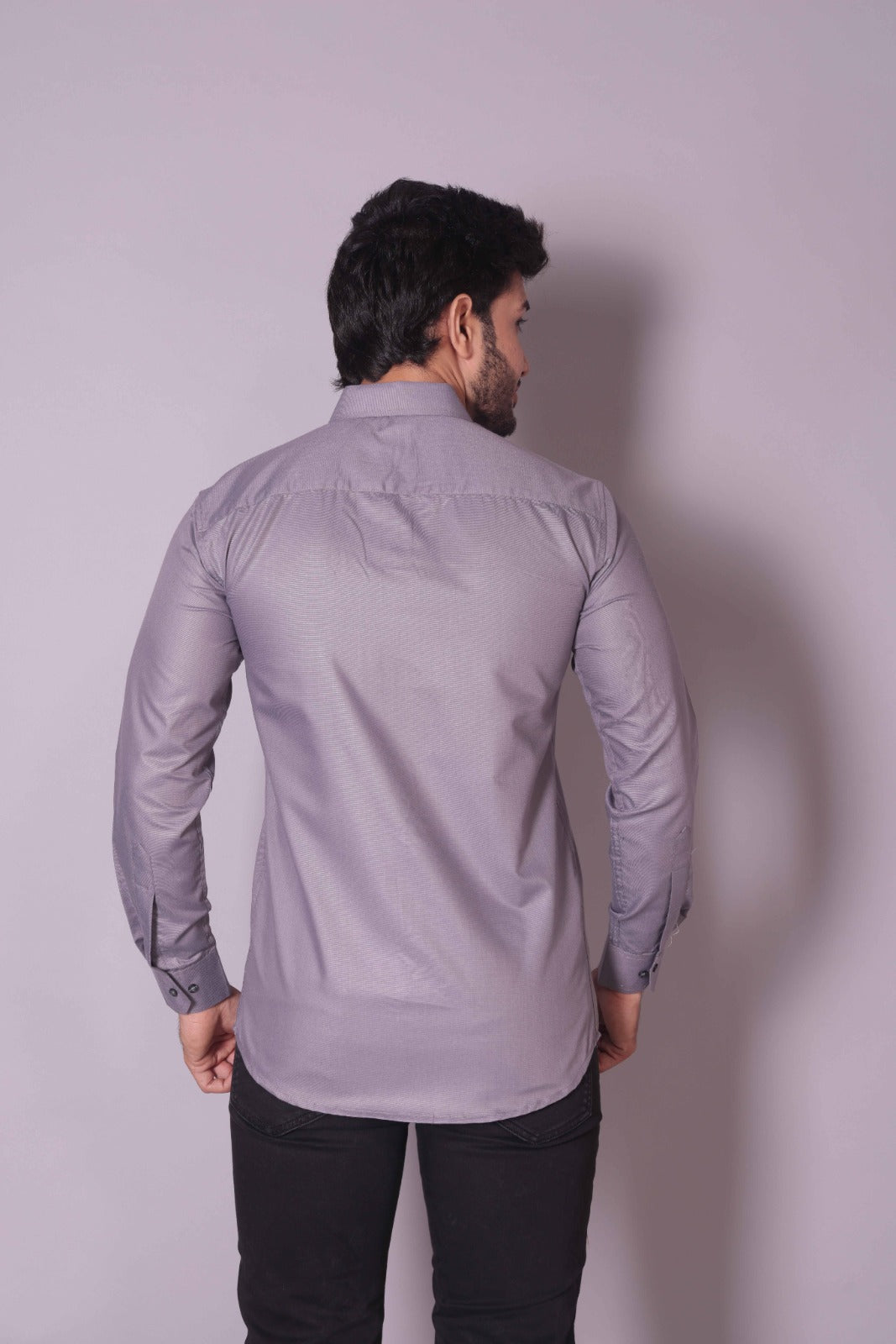 Tropical Embroidered Grey Shirt